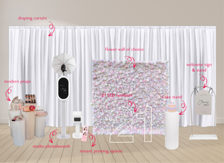 21st-birthday-party-package-decorations-photobooth-hire-christchurch-21-number-lights-flower-wall