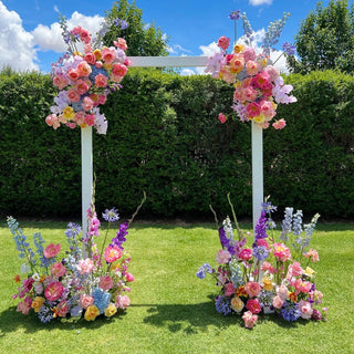 Modern-artificial-flowers-florist-Christchurch-wedding-arch-ceremony-sprin