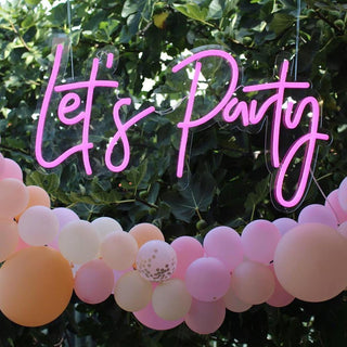 Let's Party Pink Neon Sign - Christchurch Decor Solutions