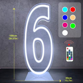 Giant-LED-number-light-six-6-free-standing-large-RGB-hire-Christchurch-NZ
