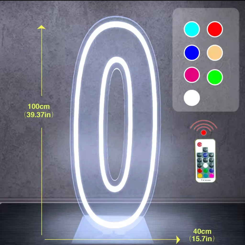 Giant 0 LED Number Light (Free Standing) – Statement Events