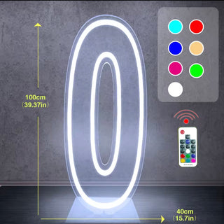 Giant-LED-number-light-zero-0-free-standing-large-RGB-hire-Christchurch-NZ