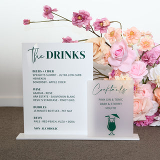 custom-acrylic-bar-drinks-menu-white-frosted-modern-with-base-hire-christchurch-nz