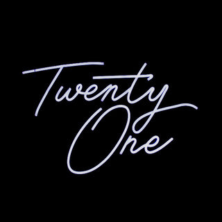 White Twenty One Neon Sign