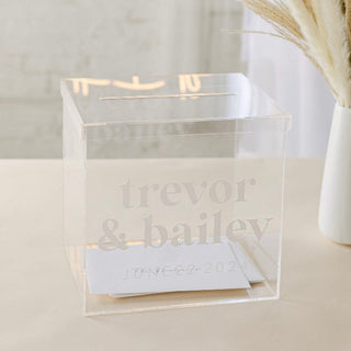 Personalised Clear Acrylic Cards Box with Lid