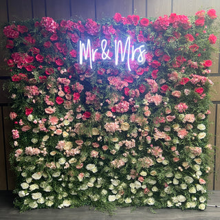 Ombré Garden Flower Wall & Neon Sign Options