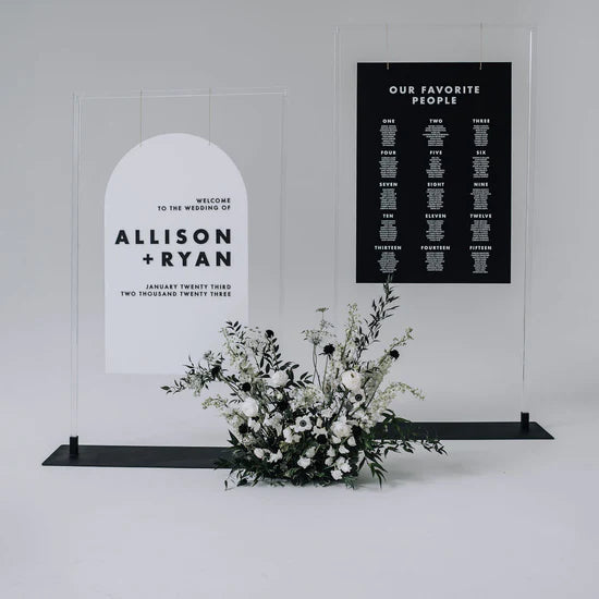 Rectangle Metal Wedding Welcome Sign Stand Seating Chart Stand Acrylic Sign  Stand customizable Size 