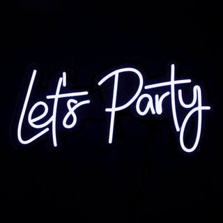 let's party neon sign photo backdrop flowerwall wedding party birthday 21st hire christchurch decorations