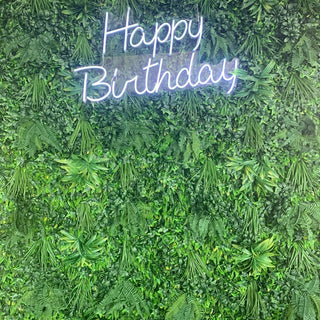 Lush Greenery Flower Wall (3m wide) & Neon Sign Options