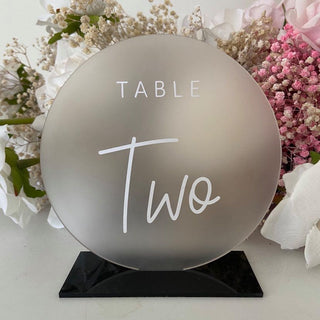 Frosted Acrylic Table Numbers - Christchurch Decor Solutions