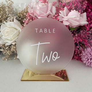 Frosted Acrylic Table Numbers - Christchurch Decor Solutions