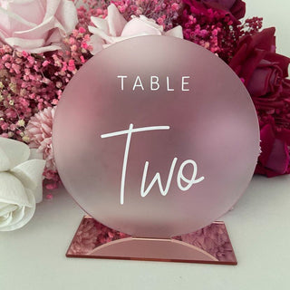 Frosted Acrylic Table Numbers - Christchurch Decor Solutions