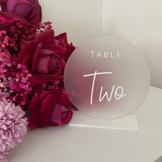 Frosted Acrylic Table Numbers - Christchurch Decor Solutions