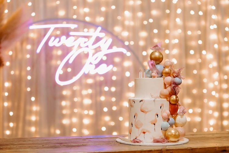 Christchurch Party Hire - White Twenty One Neon Sign – Statement Events